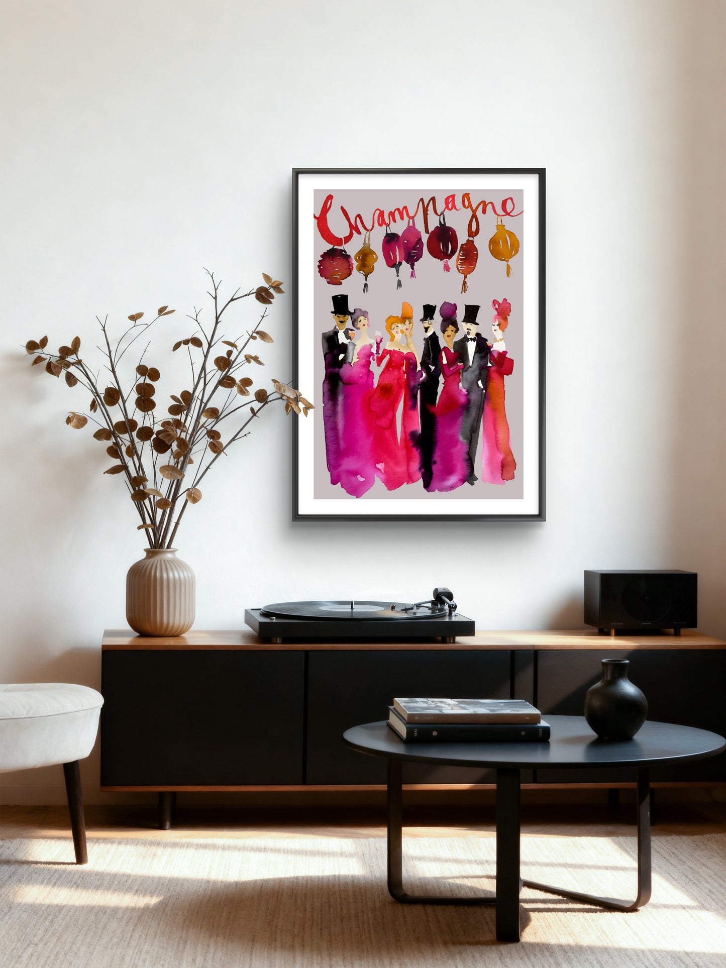 The Champagne Party - Plum Background