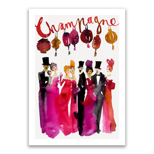 The Champagne Party - Cream Background